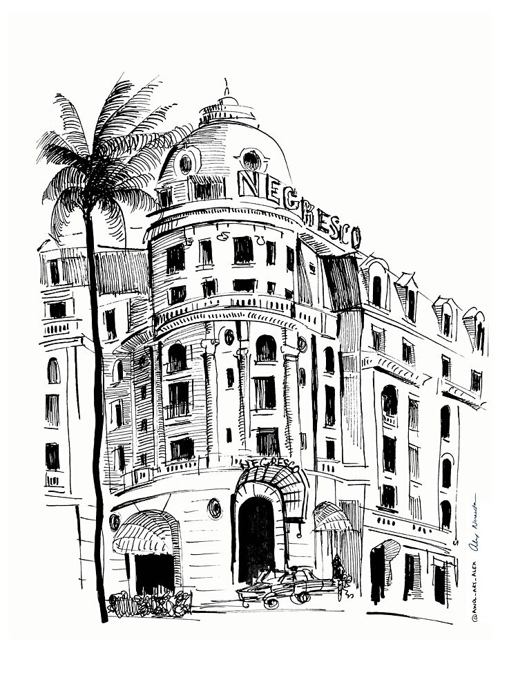 Historic Hotel Sketch art print by Alex Nereuta for $57.95 CAD