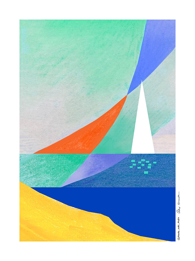 Geometric Ocean View art print by Alex Nereuta for $57.95 CAD