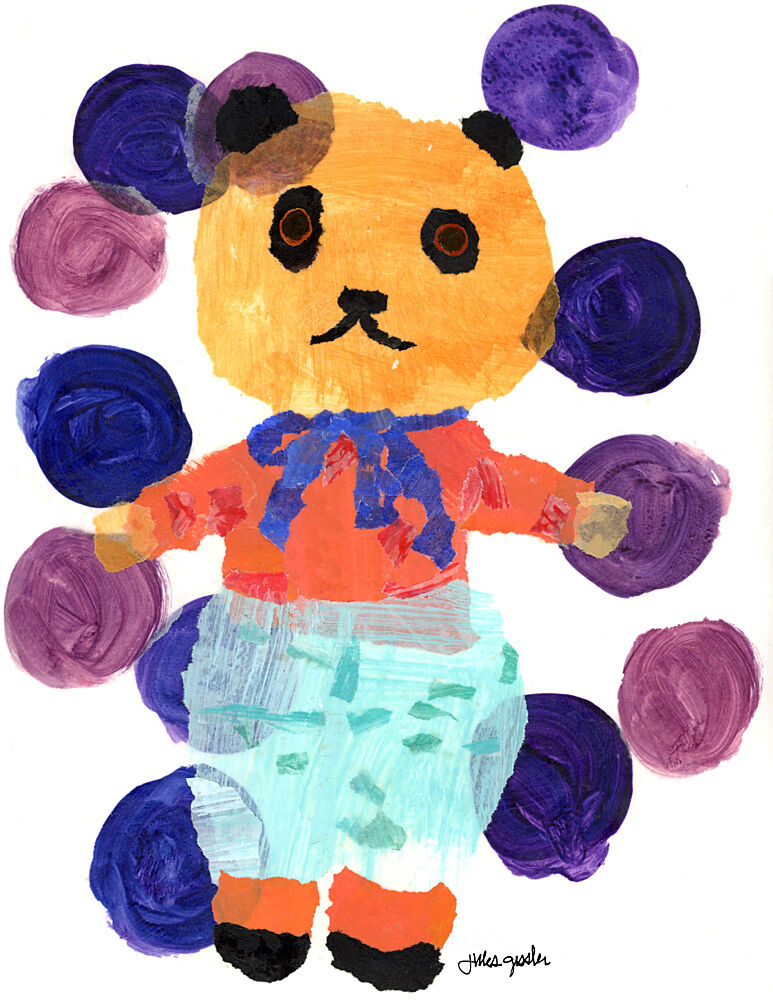 Whimsical Orange Bear art print by Jules Gissler for $57.95 CAD
