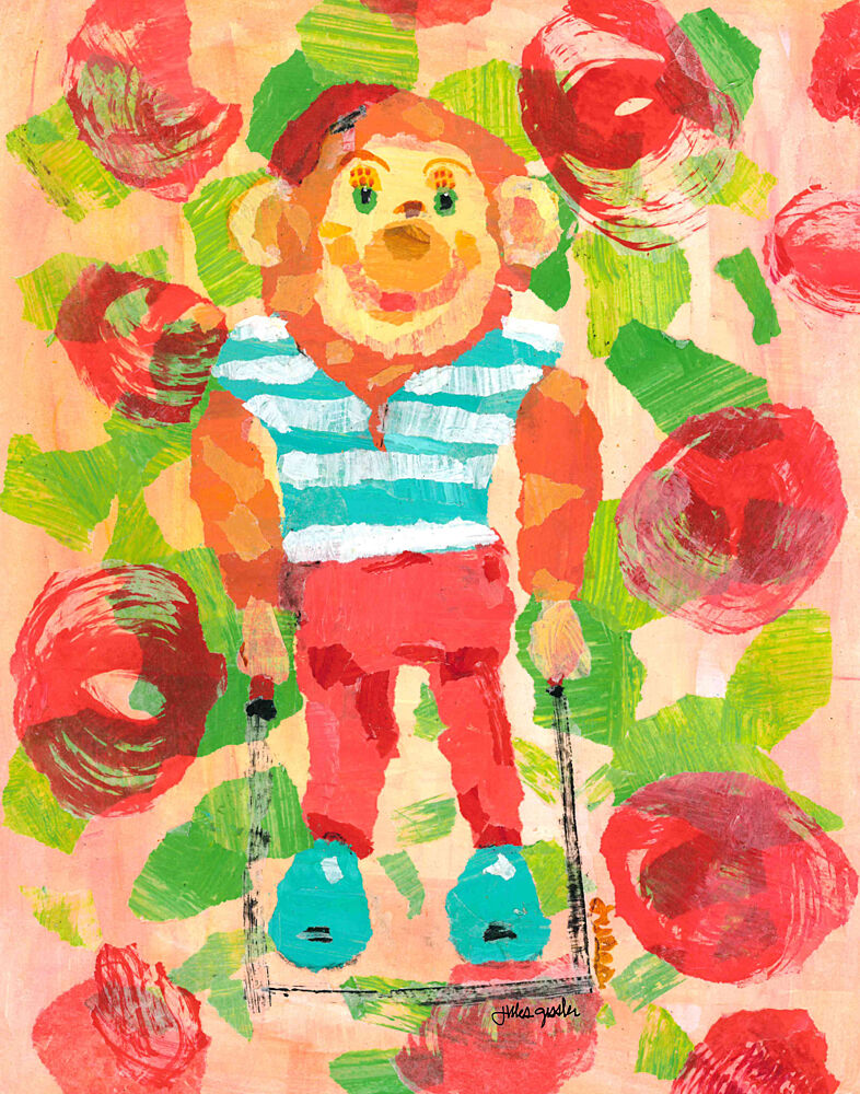 Playful Circus Monkey art print by Jules Gissler for $57.95 CAD