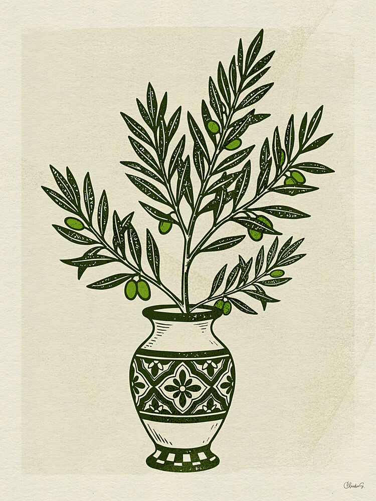 Olive Branch in Vase art print by Claudia Spano for $57.95 CAD