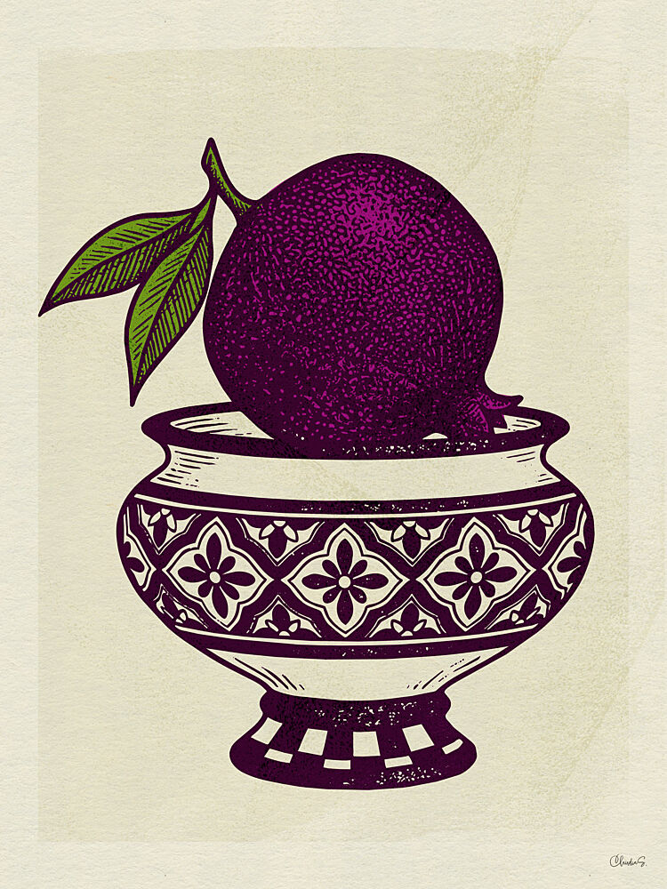 Purple Fruit Ornate Bowl art print by Claudia Spano for $57.95 CAD
