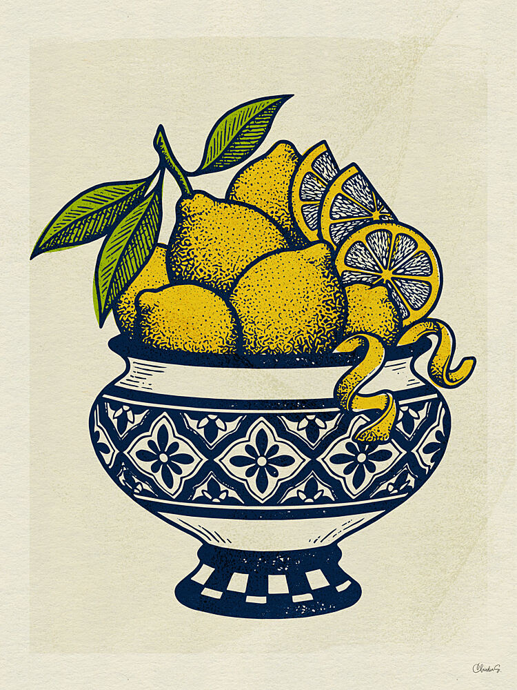 Mediterranean Lemon Bowl art print by Claudia Spano for $57.95 CAD