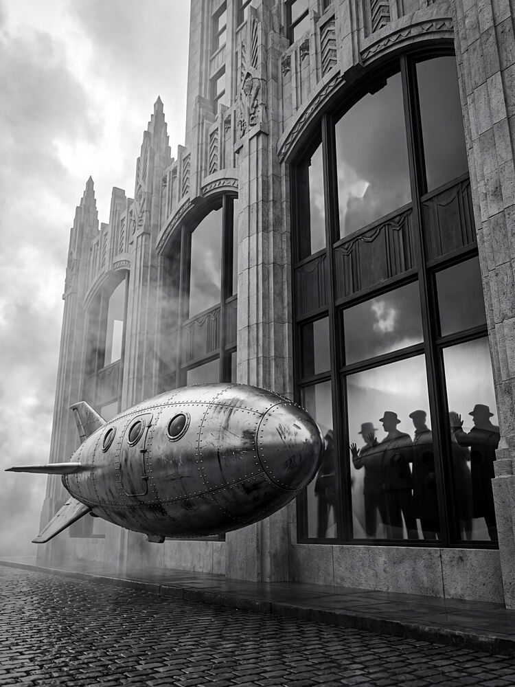 Retro Rocket City Mystery art print by Andreas Magnusson for $57.95 CAD