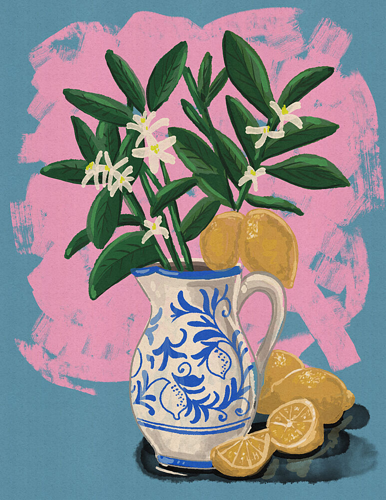 Citrus Blossoms and Lemons art print by Nicholas for $57.95 CAD