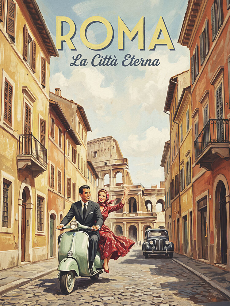 Romantic Rome Scooter Ride art print by Andreas Magnusson for $57.95 CAD