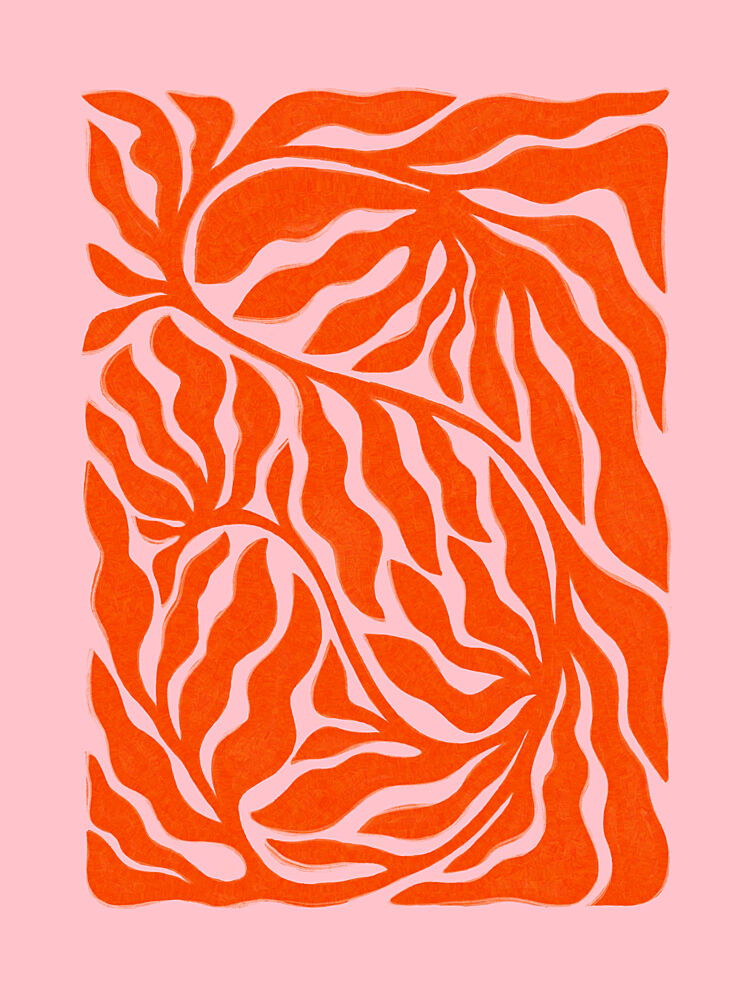 Coral Botanical Swirls art print by Dominique Vari for $57.95 CAD
