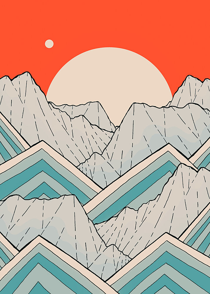 Red Sky Mountain Peaks art print by Stephen Wade for $57.95 CAD