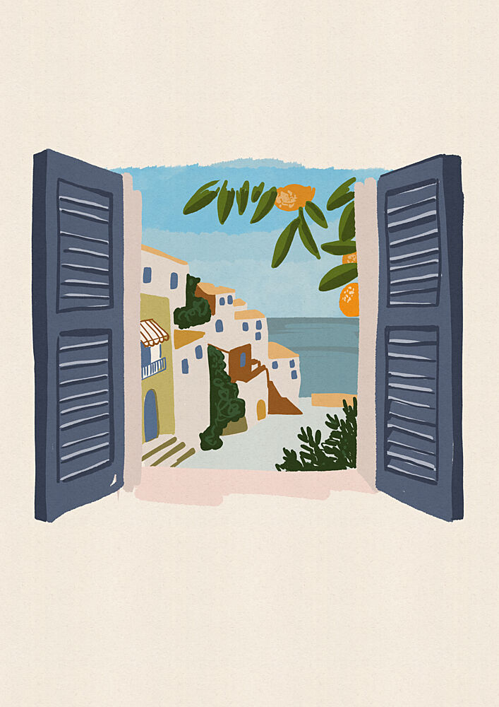 Mediterranean Window View art print by Nicholas for $57.95 CAD
