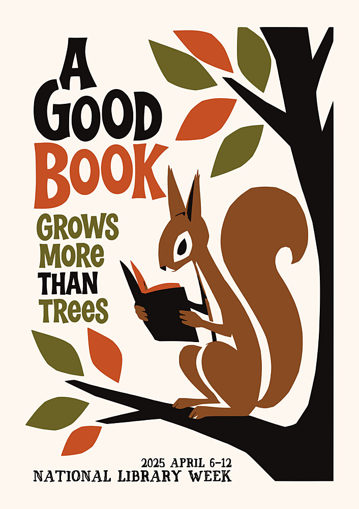 Whimsical Reading Squirrel art print by Patryk Krygowski for $57.95 CAD