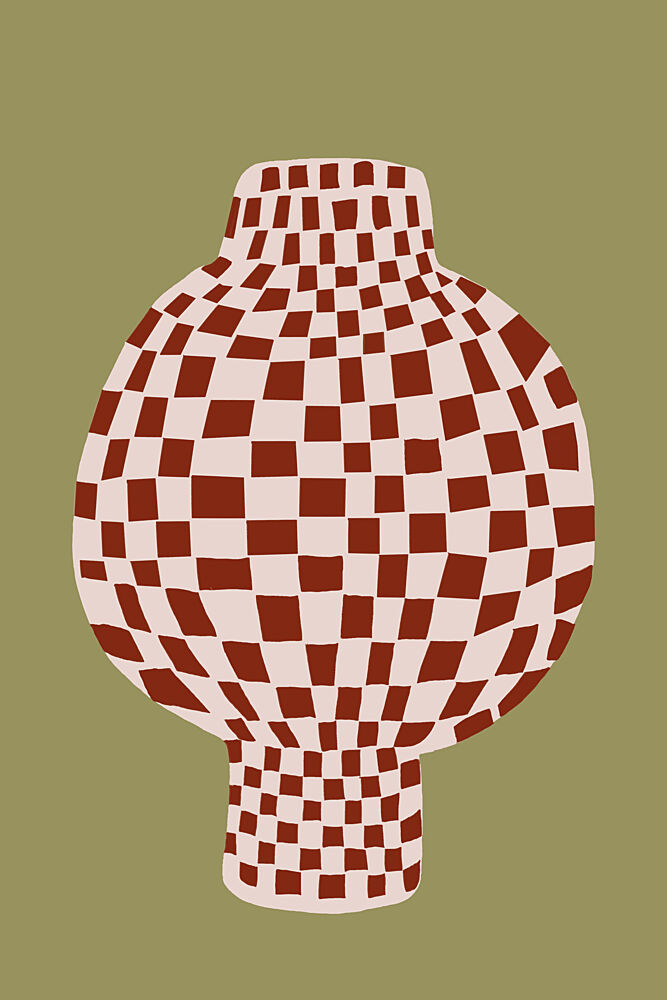 Retro Checkered Vase art print by The Art Concept for $57.95 CAD