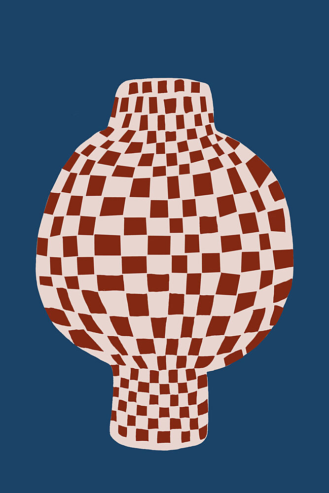Optical Checkered Vase art print by The Art Concept for $57.95 CAD