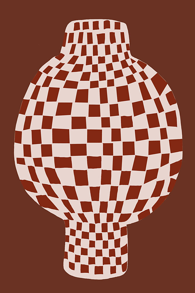 Earthy Checkered Vase art print by The Art Concept for $57.95 CAD