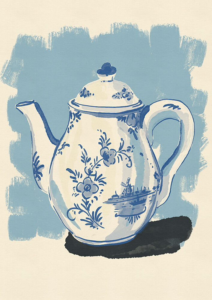 Delft Blue Teapot art print by Nicholas for $57.95 CAD