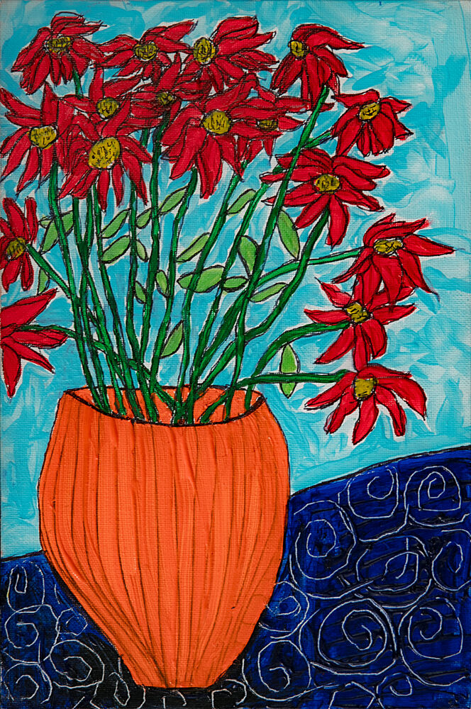Vibrant Red Flowers art print by Dale Hefer for $57.95 CAD