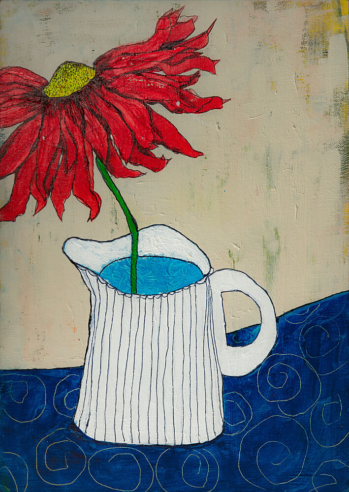 Folk Art Flower Pitcher art print by Dale Hefer for $57.95 CAD