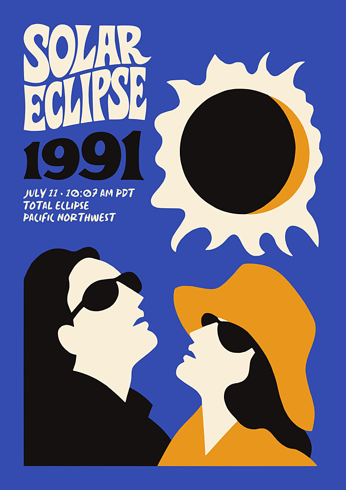 Retro Eclipse Watching art print by Patryk Krygowski for $57.95 CAD