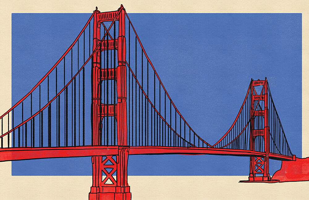 Iconic Golden Gate Bridge art print by Nicholas for $57.95 CAD