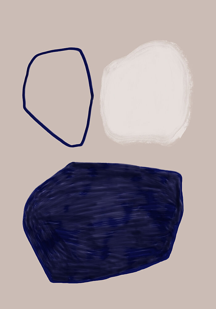 Organic Blue Shapes art print by Uplusmestudio for $57.95 CAD