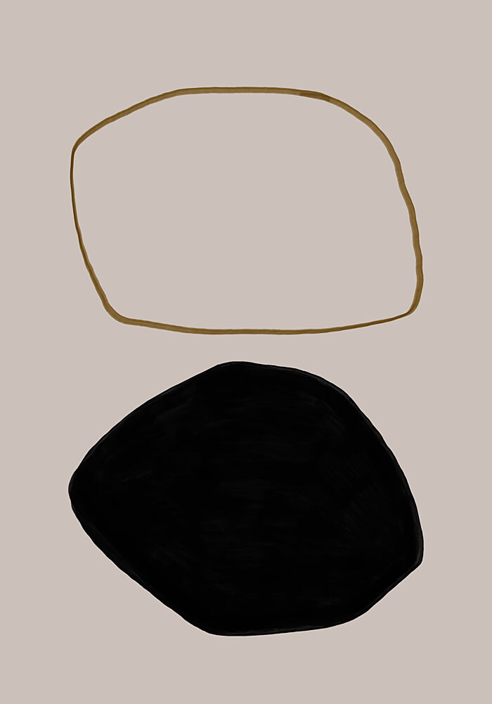 Organic Black Gold Shapes art print by Uplusmestudio for $57.95 CAD