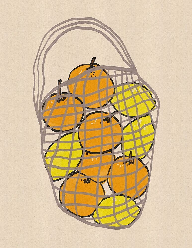 Fresh Citrus Market Bag art print by Nicholas for $57.95 CAD