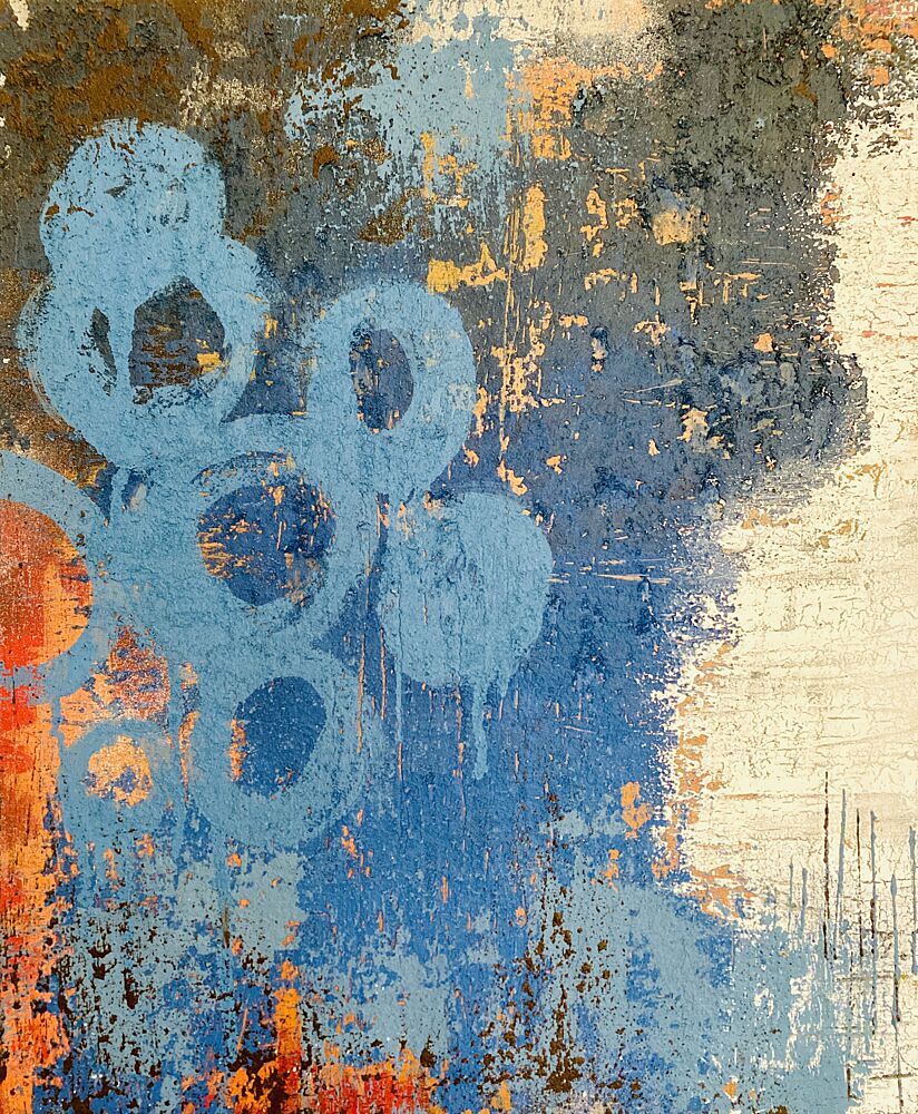 Distressed Blue Circles art print by Berit Pihl for $57.95 CAD
