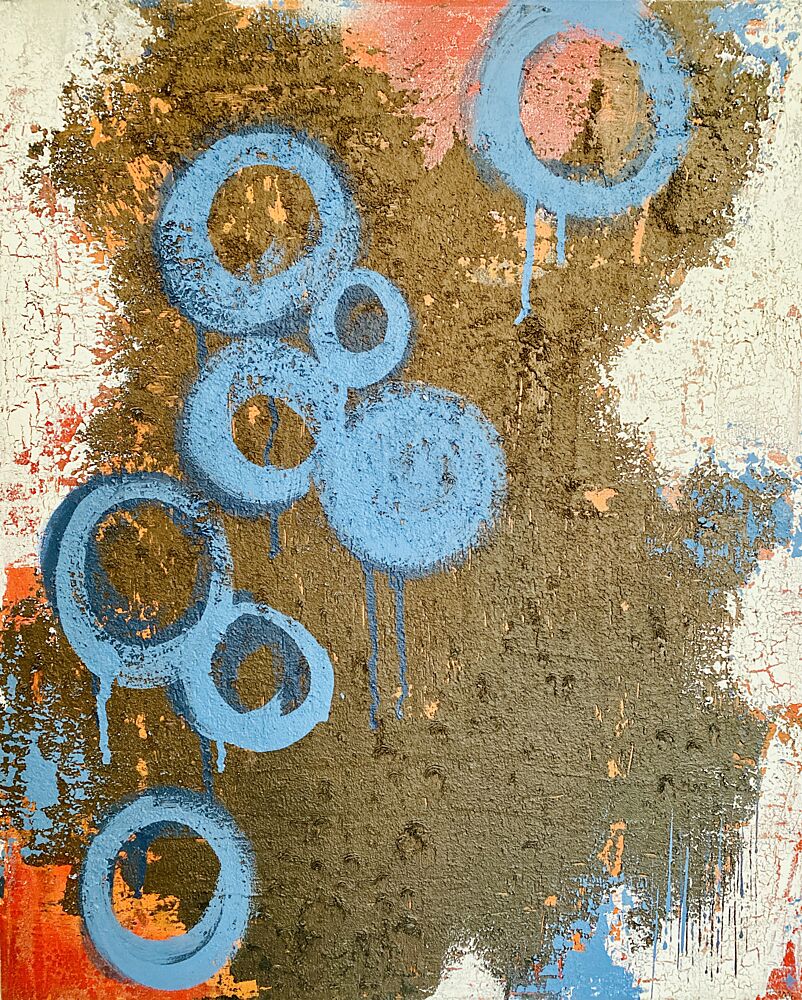 Textured Blue Circles art print by Berit Pihl for $57.95 CAD