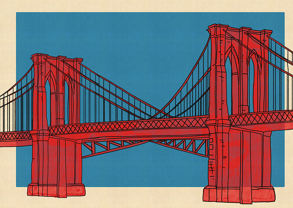 Iconic Brooklyn Bridge art print by Nicholas for $57.95 CAD