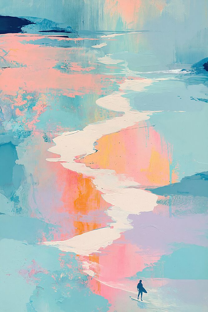 Dreamy Beach Surfer art print by Melloi Art Prints for $57.95 CAD