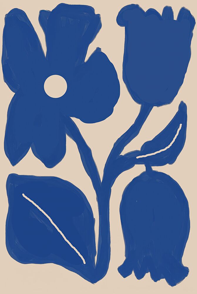 Bold Blue Botanicals art print by Melloi Art Prints for $57.95 CAD