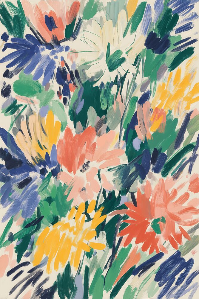 Vibrant Abstract Flowers art print by Melloi Art Prints for $57.95 CAD