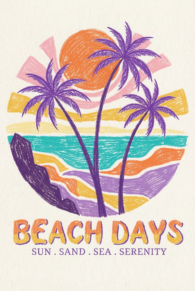 Vibrant Beach Serenity art print by Melloi Art Prints for $57.95 CAD