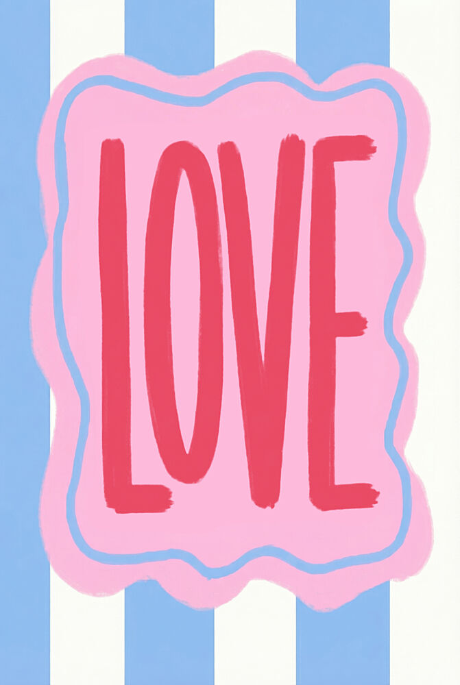 Love Word Pastel Stripes art print by Melloi Art Prints for $57.95 CAD