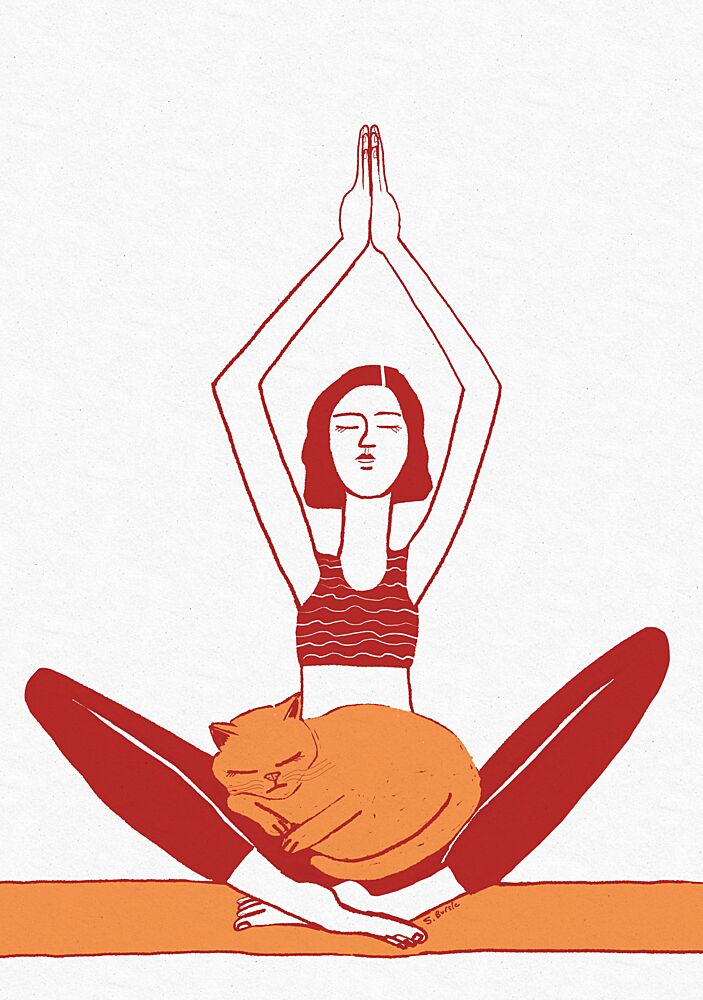 Yoga Cat Meditation art print by Sharyn Bursic for $57.95 CAD