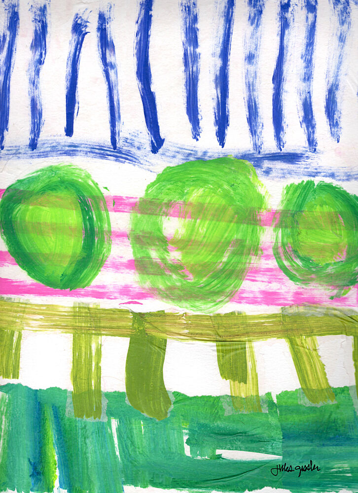 Green Blue Abstract Shapes art print by Jules Gissler for $57.95 CAD