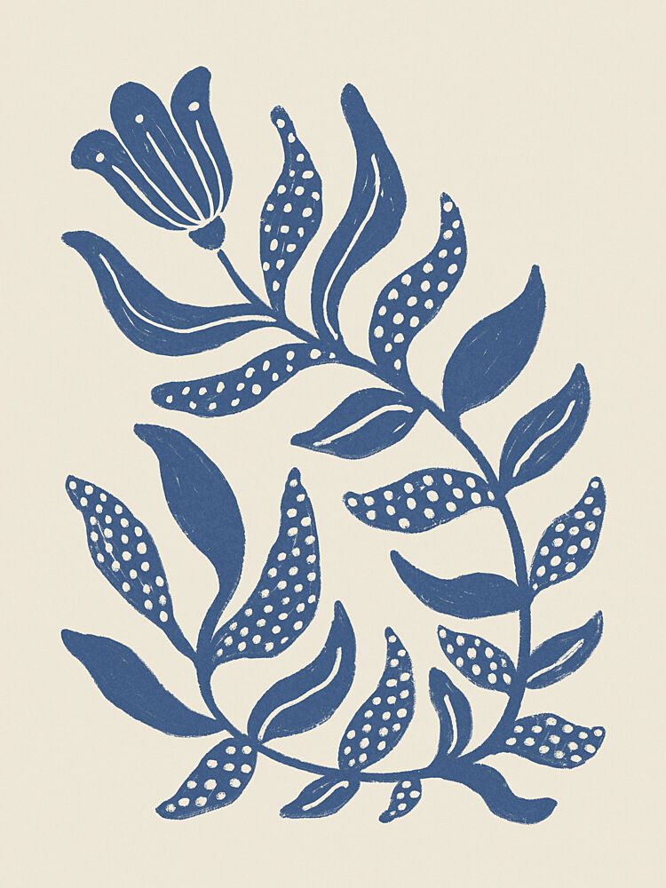 Blue Dotted Botanicals art print by Krisztina Jung for $57.95 CAD