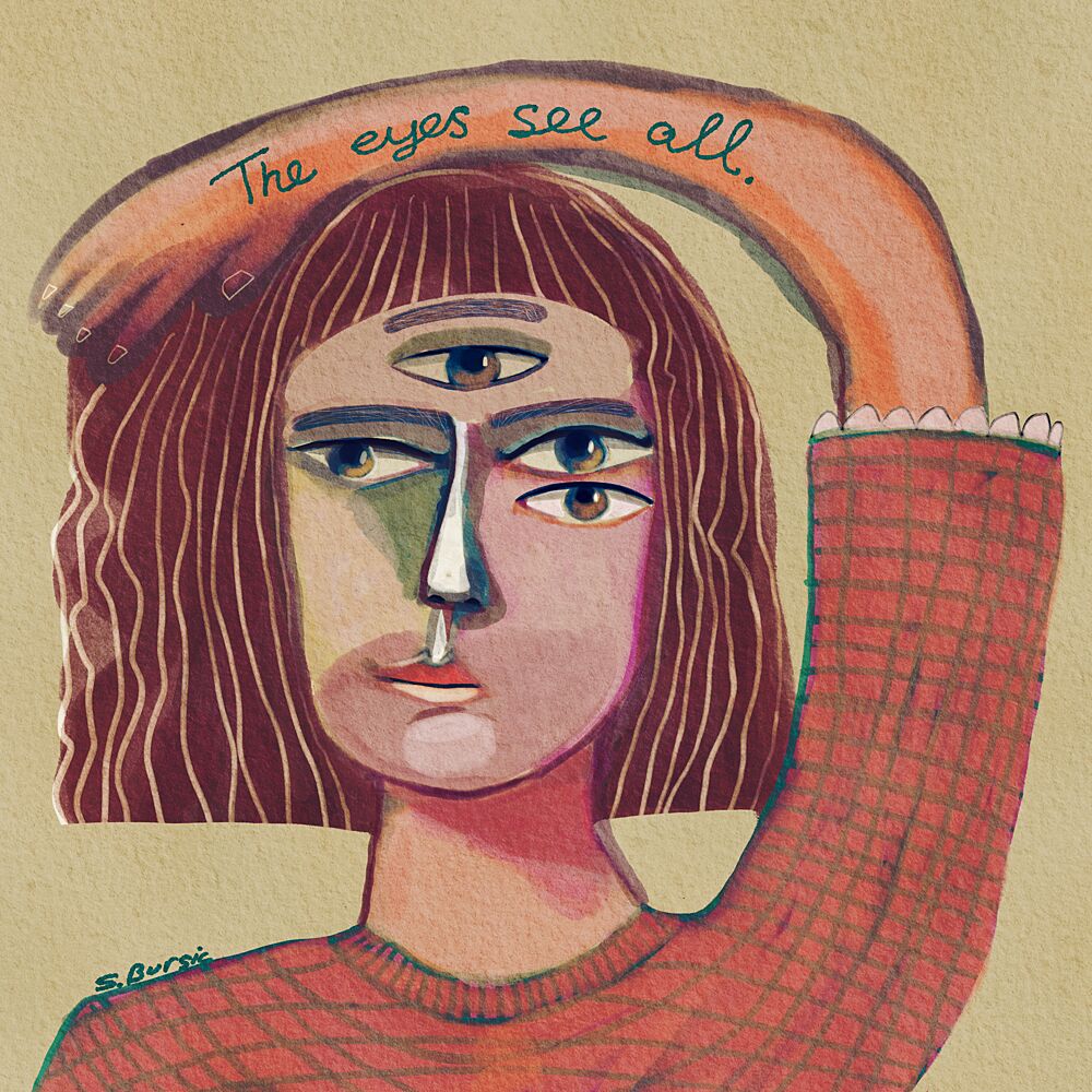 All Seeing Woman Portrait art print by Sharyn Bursic for $57.95 CAD