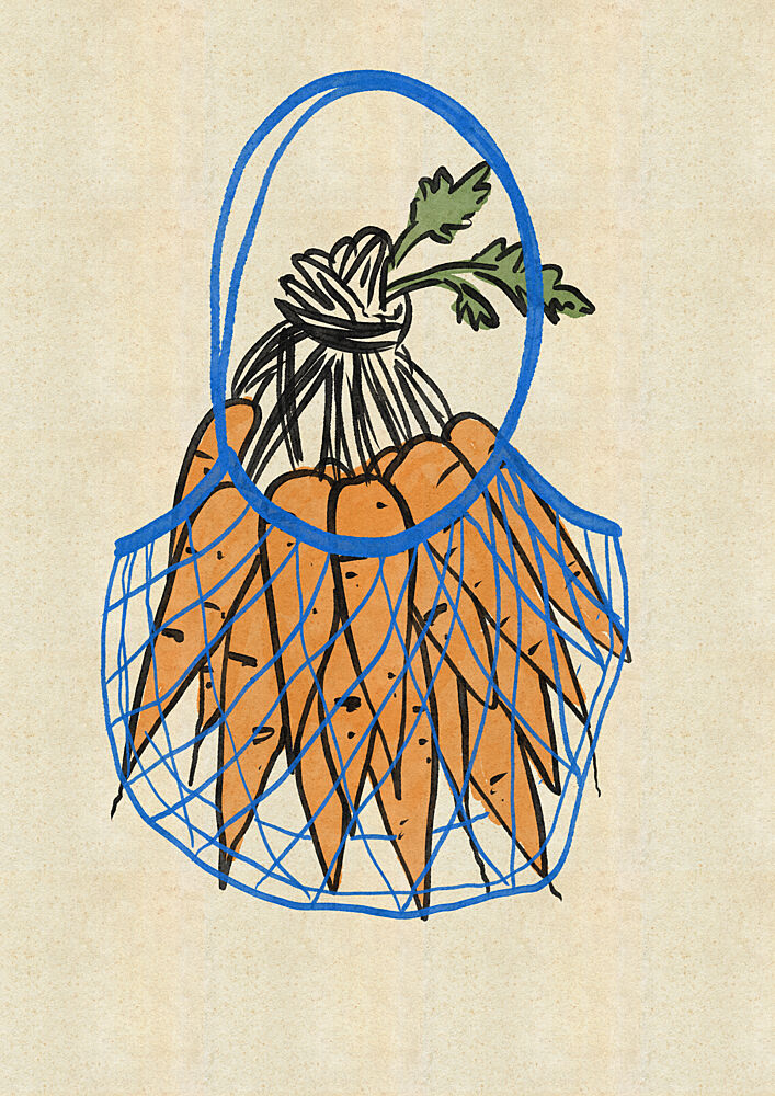 Fresh Carrots Net Bag art print by Nicholas for $57.95 CAD