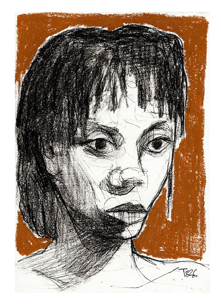 Expressive Female Portrait art print by Tore Bahnson for $57.95 CAD