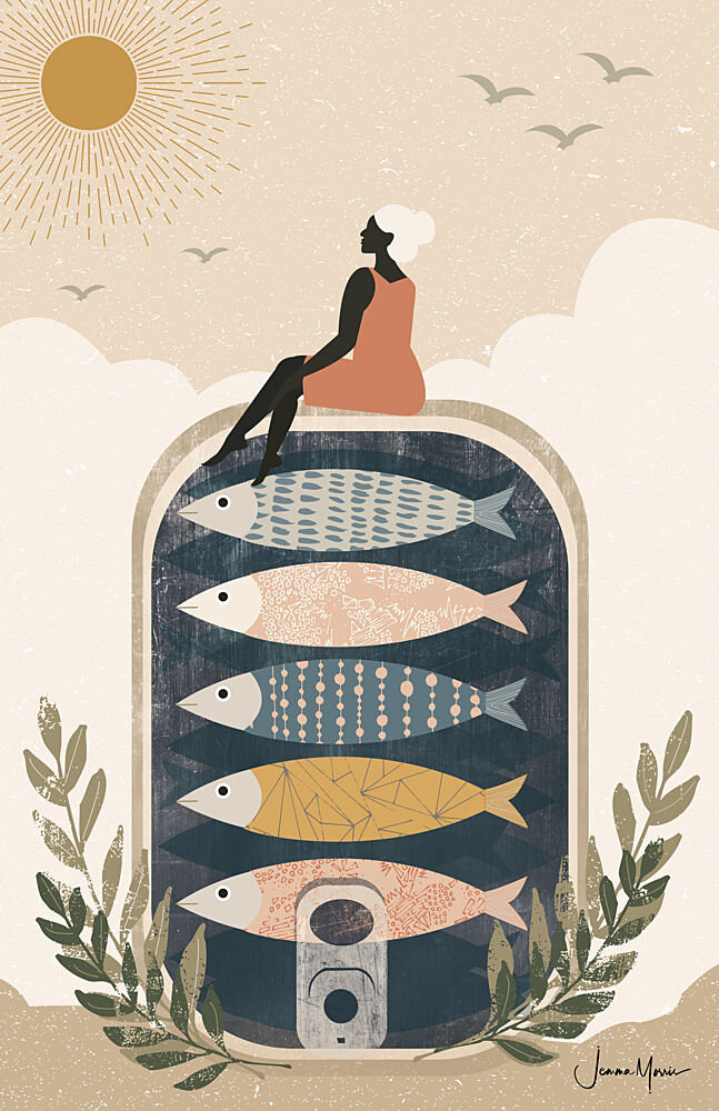 Coastal Sardine Serenity art print by Jemma Morris for $57.95 CAD