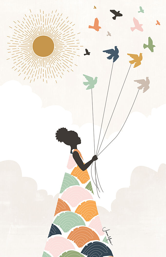 Girl with Bird Balloons art print by Jemma Morris for $57.95 CAD