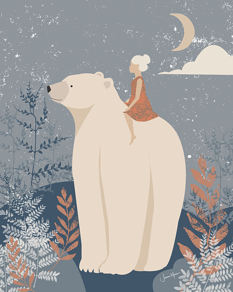 Dreamy Polar Bear Ride art print by Jemma Morris for $57.95 CAD