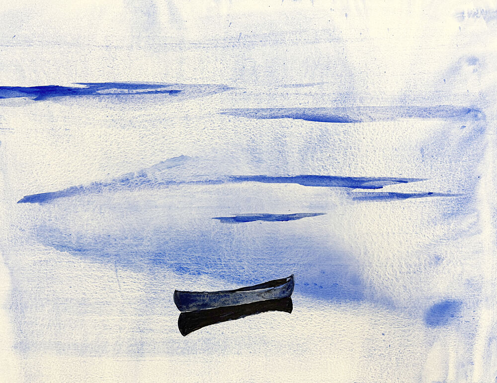 Blue Boat Serenity art print by RodMacIver for $57.95 CAD