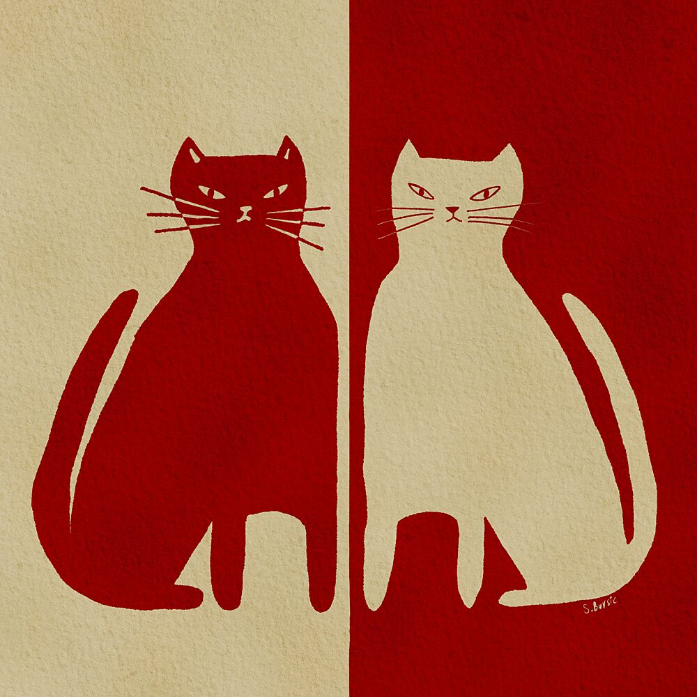 Symmetrical Grumpy Cats art print by Sharyn Bursic for $57.95 CAD