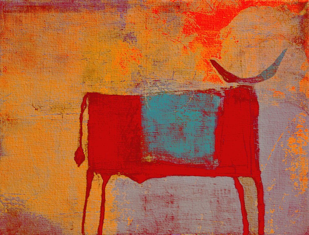 Vibrant Abstract Bull art print by Fernando Vieira for $57.95 CAD