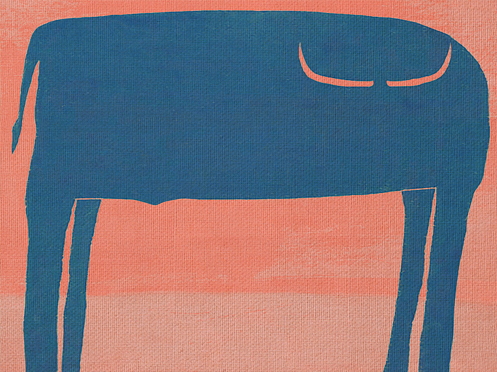 Blue Ox on Peach art print by Fernando Vieira for $57.95 CAD