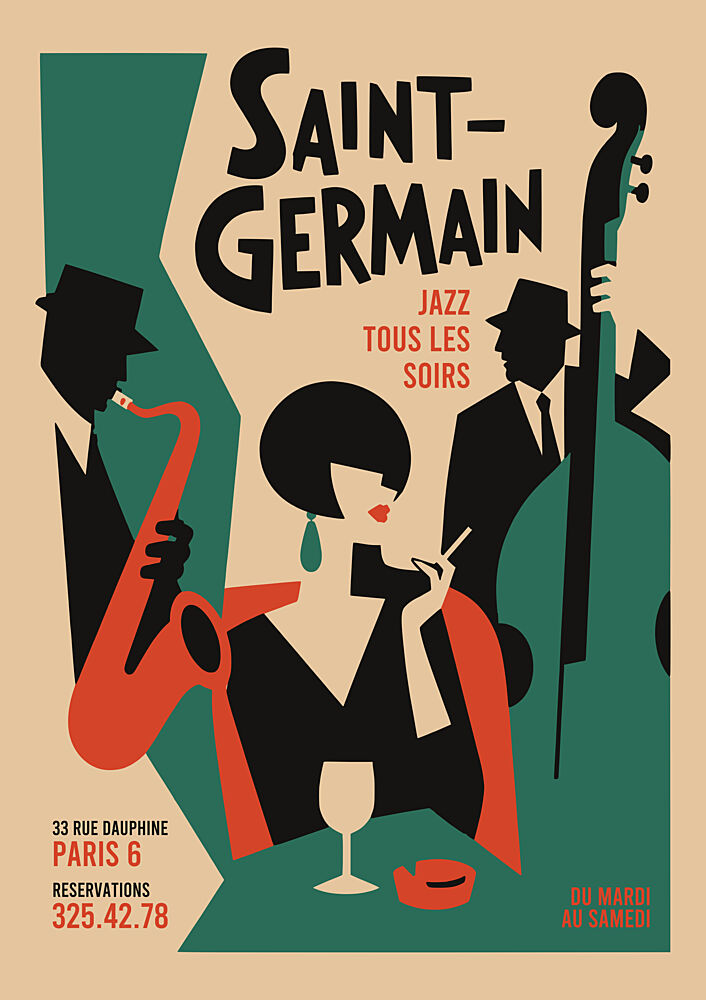 Art Deco Jazz Night art print by Patryk Krygowski for $57.95 CAD