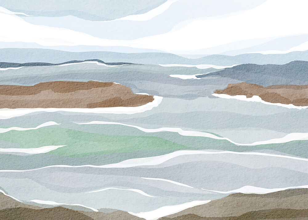 Abstract Ocean Layers art print by Nikita Jariwala for $57.95 CAD