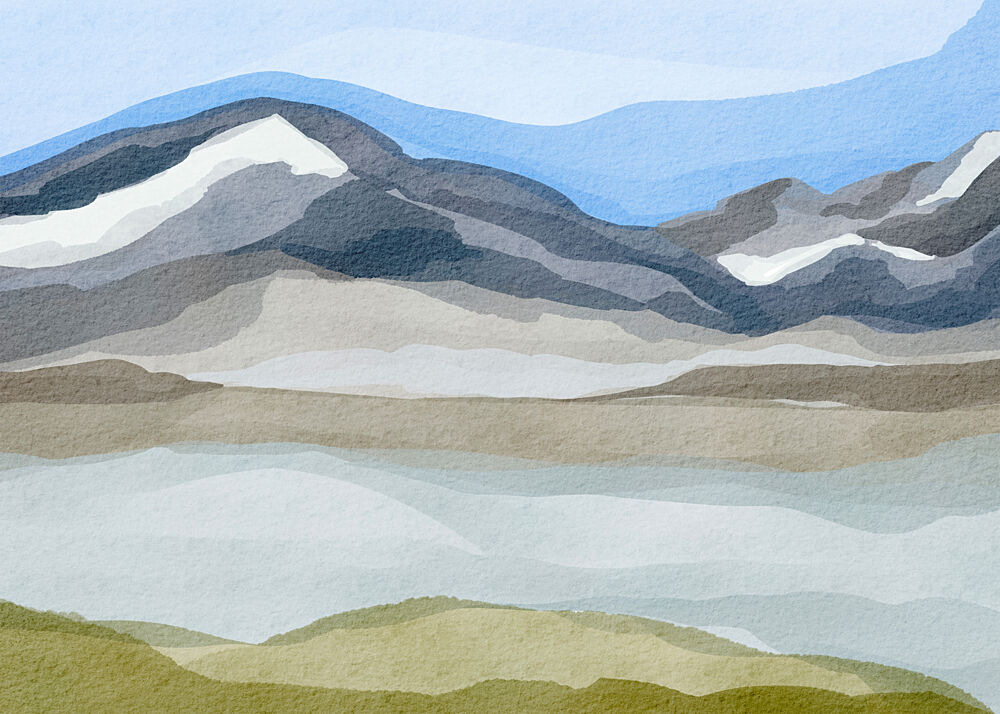 Serene Mountain Vista art print by Nikita Jariwala for $57.95 CAD