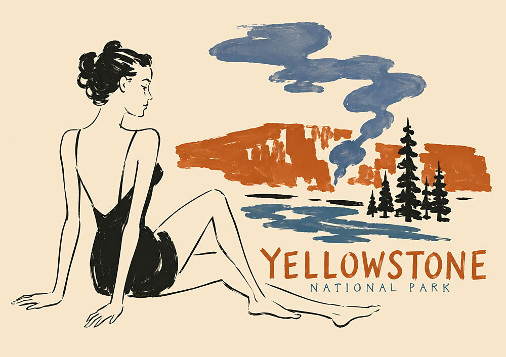 Yellowstone Retro Swim art print by Patryk Krygowski for $57.95 CAD